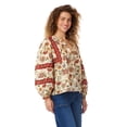 thumbnail image 2 of BILA Women's Printed Pintuck Long Sleeve Cotton Top, 2 of 9