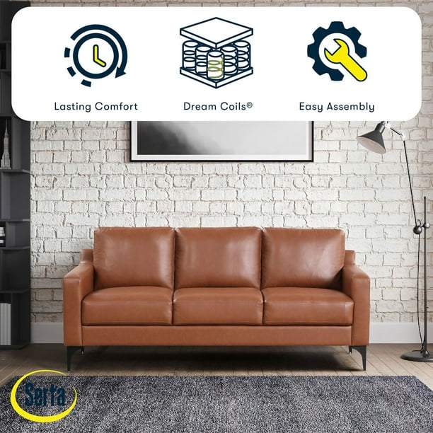 Serta Fleming Faux Leather Sofa - Samsclub.com