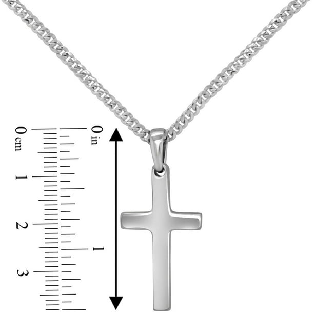 Reversible Cross Pendant Chain Necklace in Sterling Silver
