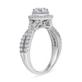 thumbnail image 2 of 0.95 CT.T.W. Round & Baguette Diamond Bridal Ring in 14K White Gold, 2 of 5
