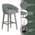 thumbnail image 5 of HH2 Home Upholstered Barrel Back Wood Adjustable Height Swivel Bar Stool, 5 of 19