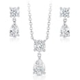 thumbnail image 1 of Lab White Sapphire Pendant and Earring Set in Sterling Silver, 1 of 8