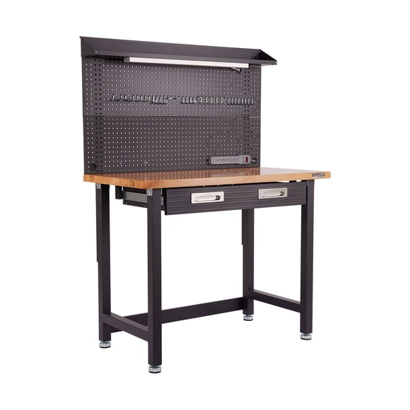 Seville Classics UltraHD Lighted Workbench, 48" W x 24" D x 65.5" H