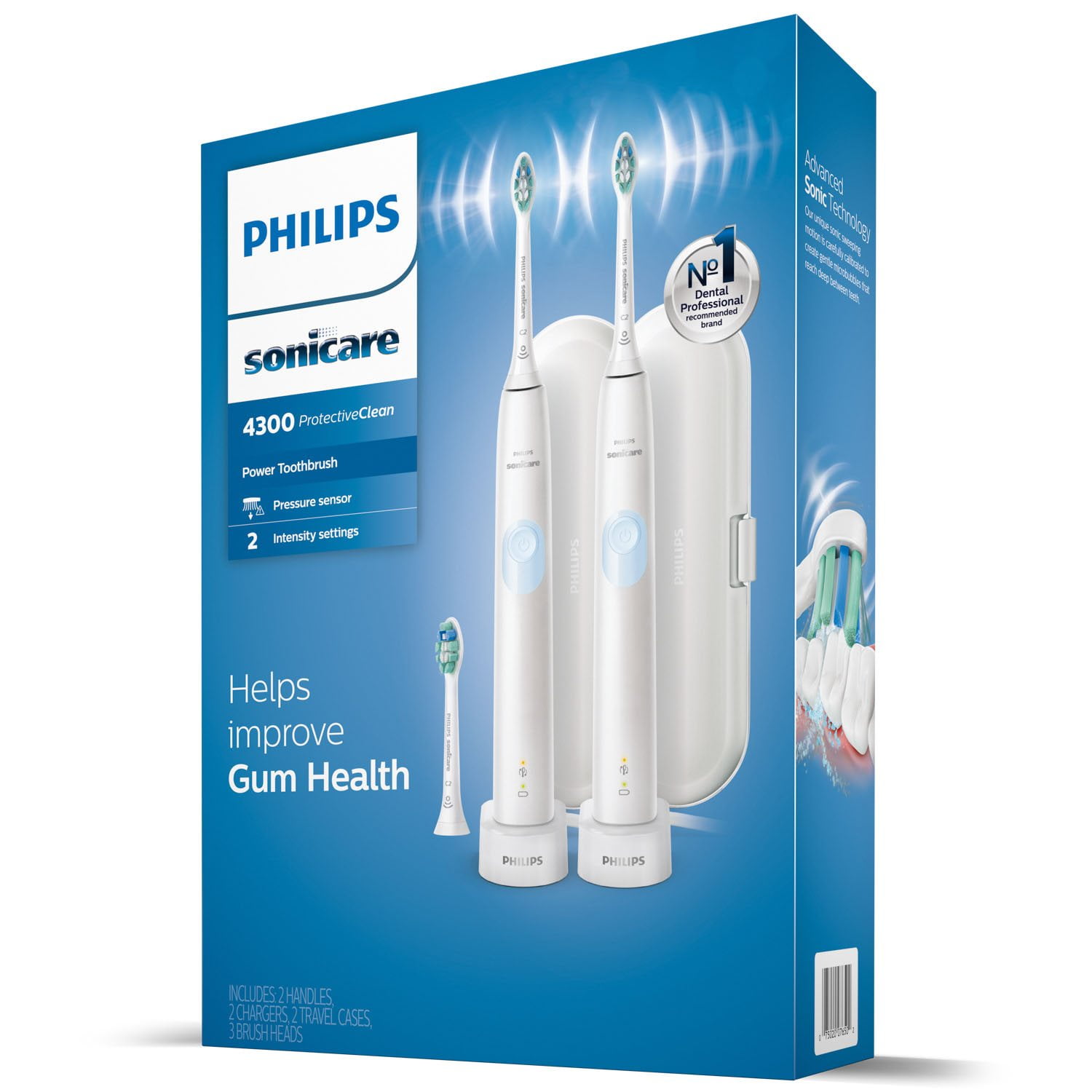 Philips Sonicare 6100 ProtectiveClean Power Toothbrush, 2 pk