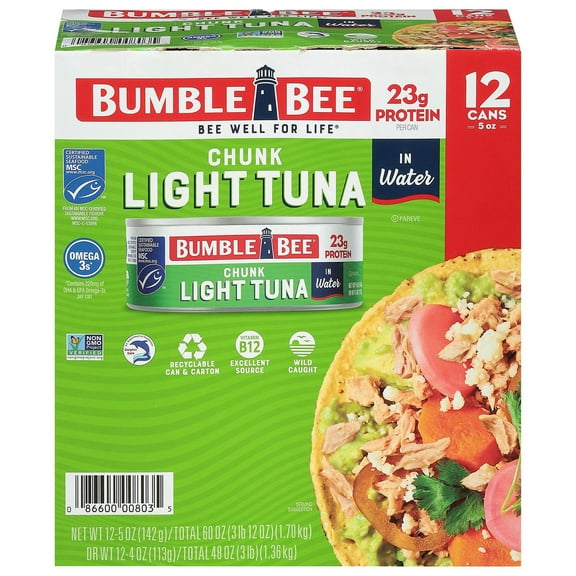 Bumble Bee Chunk Light Tuna in Water 5 oz., 12 ct.