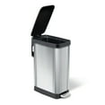 thumbnail image 2 of GLAD 12 Gallon SLIM Stainless Steel Anti-Microbial Odor Protection Step Can with GLAD 45Ct 13G Trash Bags, 2 of 7