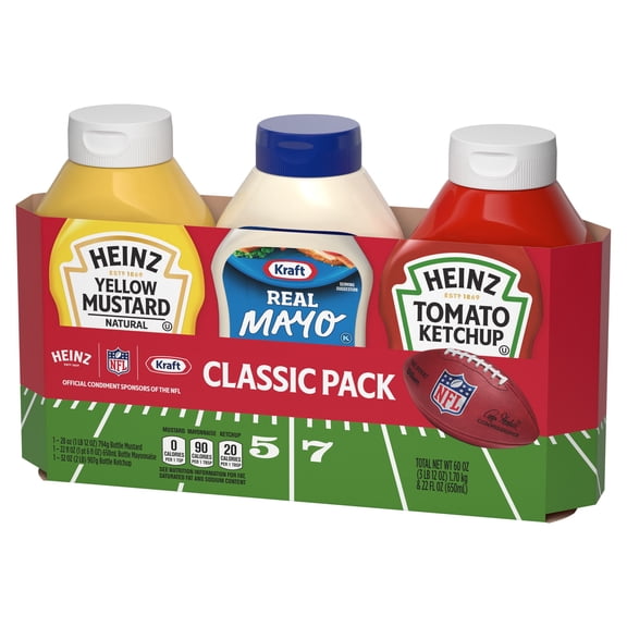 Heinz Ketchup, Mustard & Mayo Classic Condiment Variety Pack, 3 pk.