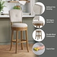 thumbnail image 4 of HH2Home Santa Clara II Wood and Upholstered Swivel Bar Stool or Counter Stool, 4 of 7