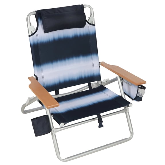 Member's Mark 5 Position Beach Chair with Wooden Armrest