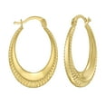 thumbnail image 2 of Polished Elongated Hoop Earrings in 14K Yellow Gold, 2 of 6