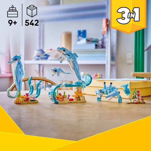 LEGO Creator 3 in 1 Sea Animals: Beautiful Dolphins Building Set
