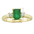 thumbnail image 5 of Emerald Cut Natural Gemstone & 0.20 CT. T.W. 3-Stone Diamond Ring in 14K Gold, 5 of 6