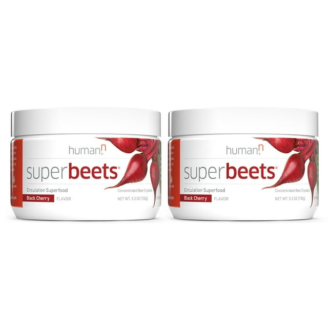 HumanN SuperBeets Circulation Superfood Beet Root Powder, Black Cherry, 60 Servings (5.3 oz., 2pk.)