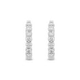 thumbnail image 3 of Round Cut In and Out Diamond Hoop Earrings in 14K Gold, 3 of 7