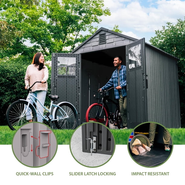 Lifetime 7' x 7' Outdoor Storage Shed, Gray - Samsclub.com