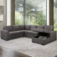 thumbnail image 2 of Dylan Stain-Resistant Fabric 6 Seat Storage Sectional With Pullout Bed, Assorted Colors, 2 of 10