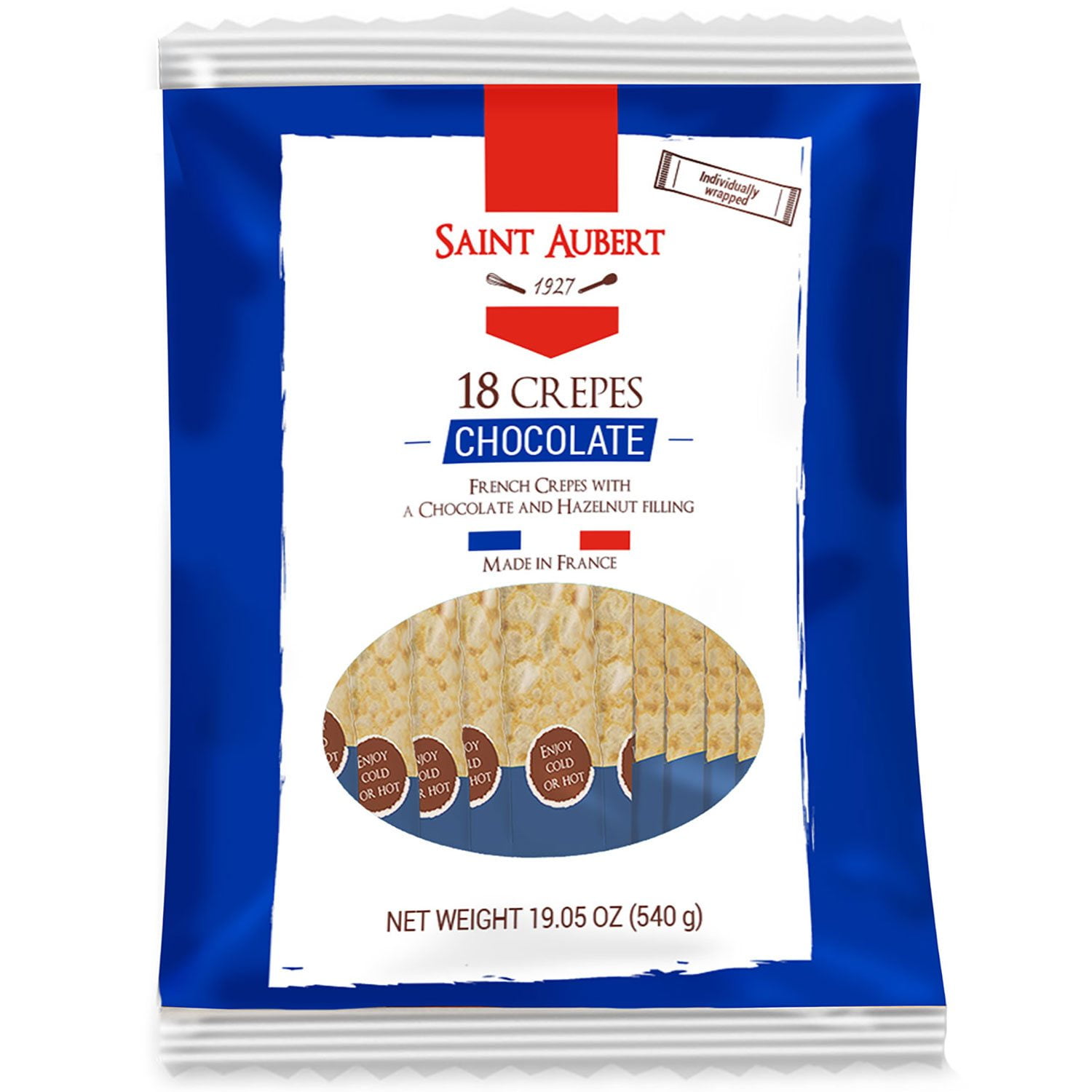 choco出品 Saint Aubert Crepes, Chocolate Hazelnut, Frozen (18 ct