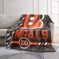 thumbnail image 2 of Logo Brands Cincinnati Bengals 60"x70" Super Plush Blanket, 2 of 7