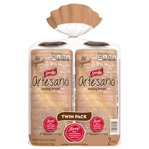 Sara Lee Original Artesano Bakery Bread 20 oz., 2 pk.