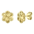 thumbnail image 2 of Diamond Cut Flower Stud Earrings in 14K Gold, 2 of 5