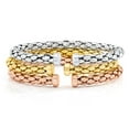 thumbnail image 5 of Mosaic Chain Bangle Bracelet Set in Sterling Silver & 18K Gold Plated, 5 of 7