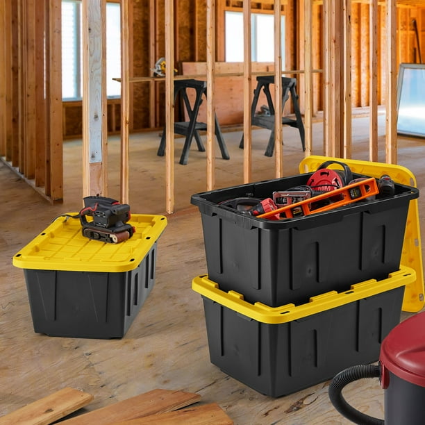 Member's Mark 27 Gallon Heavy-Duty Black and Yellow Storage Tote