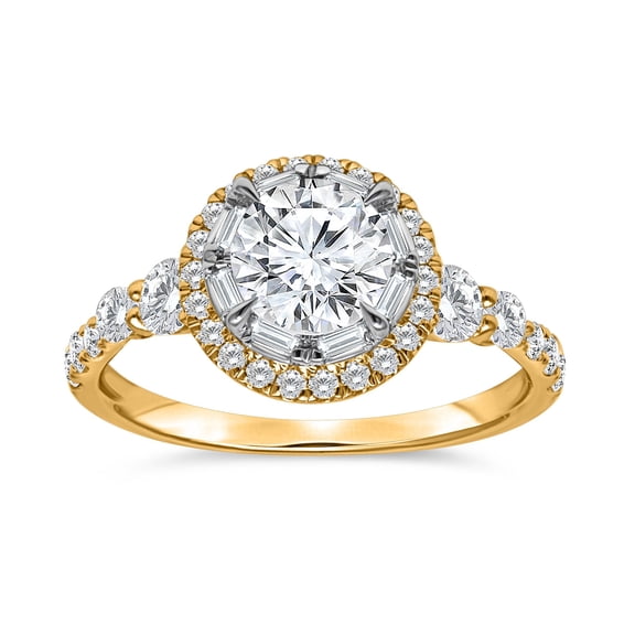 1.70 CT.T.W. Round Cut Diamond Ring in 14K Yellow Gold