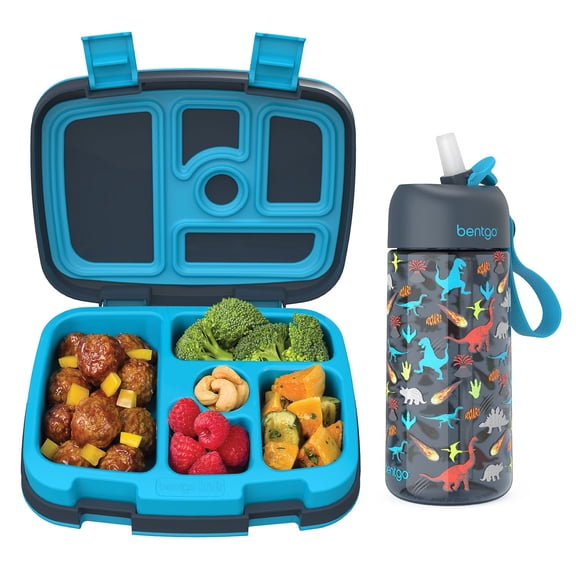 Bentgo Kids Prints Lunch Box & Water Bottle Set, Choose Color