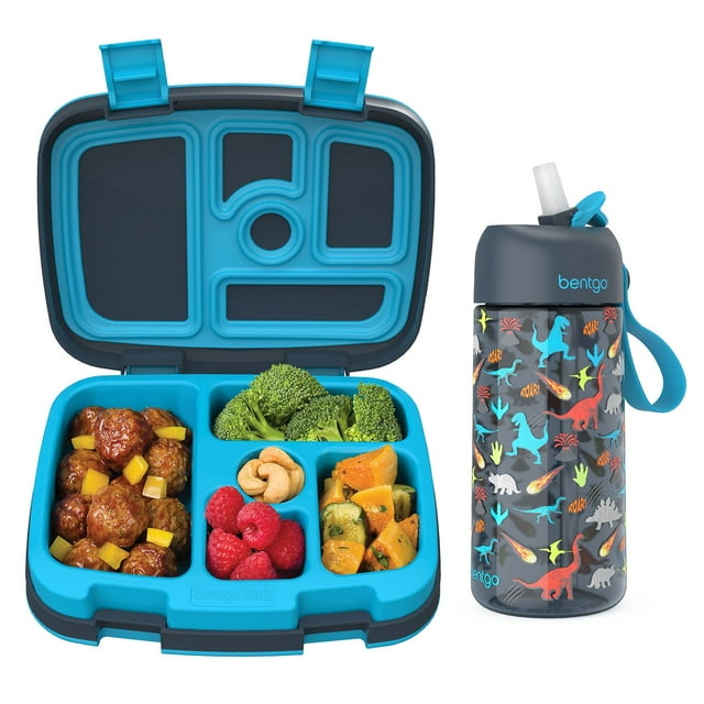 Bentgo Kids Prints Lunch Box & Water Bottle Set, Choose Color
