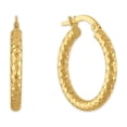 thumbnail image 2 of Diamond Cut Hoop Earrings in 14K Gold, 2 of 5