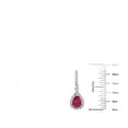 thumbnail image 3 of Pear Cut Gemstone & Halo Diamond Tear Drop Dangle Earrings in 14K Gold, 3 of 4