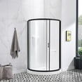 thumbnail image 2 of Breeze 36” x 36” x 77” Corner Shower Kit with Clear Glass, Walls, Base and Hardware, 2 of 20