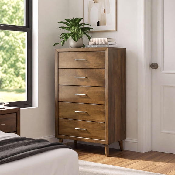 Zuma 4-Drawer or 5-Drawer Chest in Walnut