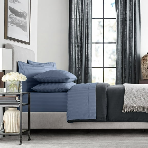 Member’s Mark 700-Thread-Count Hotel Premier Collection Egyptian Cotton Stripe Sheet Set, Assorted Sizes