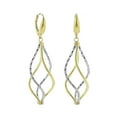 thumbnail image 3 of Two-Tone Double Twist Drop Earrings in 14K Gold, 3 of 4