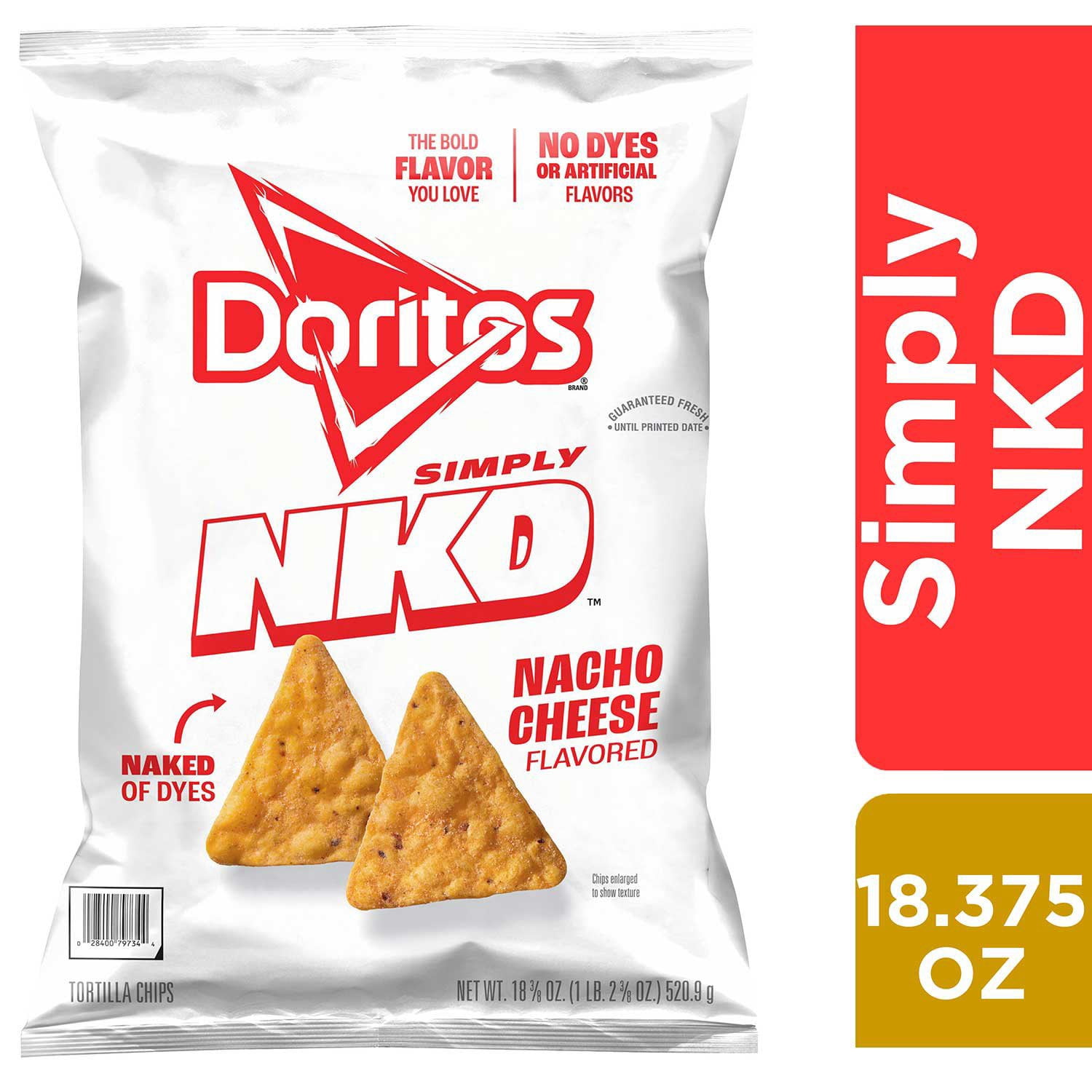 Doritos Simply NKD Nacho Cheese Flavored Tortilla Chips, 18.375 oz