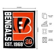 thumbnail image 3 of Logo Brands Cincinnati Bengals 60"x70" Super Plush Blanket, 3 of 6