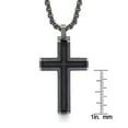 thumbnail image 4 of Spartan Stainless Steel with Black Spinel Gemstones Men's Cross Pendant Necklace, 4 of 5