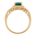 thumbnail image 4 of Lab Created Emerald Cut Gemstone & Diamond Ring in 14K Gold, 4 of 7