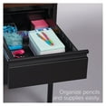 thumbnail image 6 of Hirsh Double Pedestal Office Desk With Center Drawer, Black/Walnut, 6 of 15
