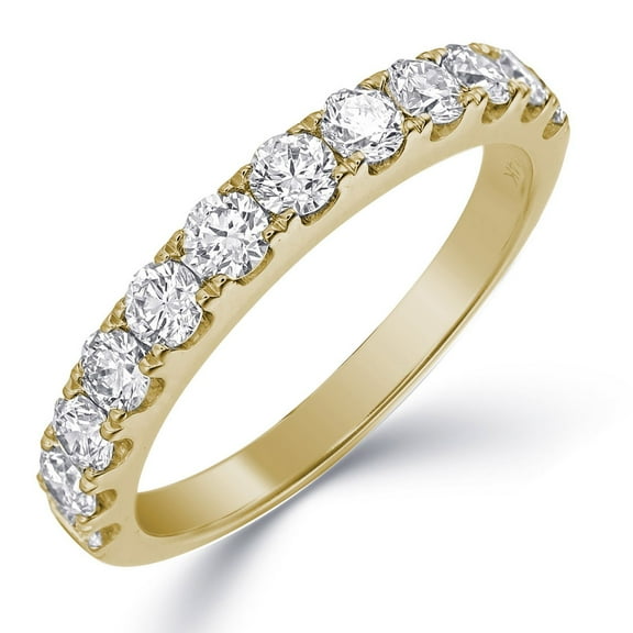 Round Cut Diamond Band in 14K Gold