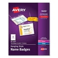 thumbnail image 1 of Avery Necklace-Style Badge Holder w/Laser/Inkjet Insert, Top Load, 4 x 3, WE, 100/Box, 1 of 7