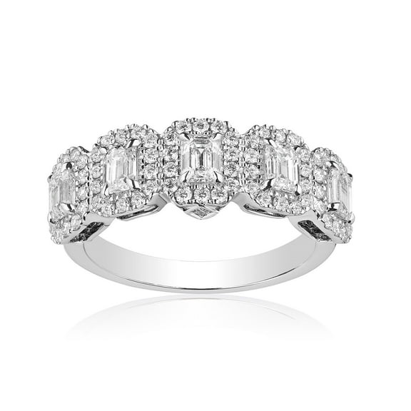1.50 CT. T.W. 5-Stone Diamond Halo Band