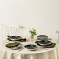 thumbnail image 5 of Christian Siriano Onyx 24-Piece Porcelain with Gold Rim Dinnerware Set, 5 of 7