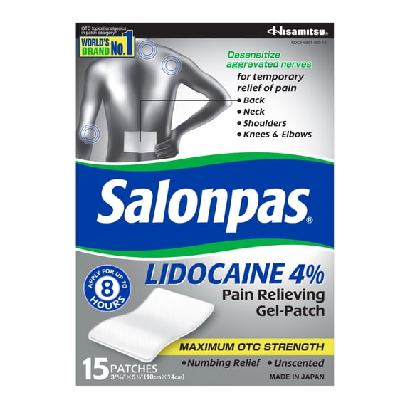 Salonpas Lidocaine Pain-Relieving Gel-Patch, 15 ct.