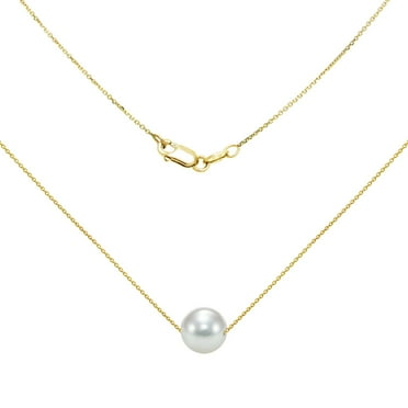 8-9MM Akoya Pearl 18" Swivel Pendant in 14K Gold