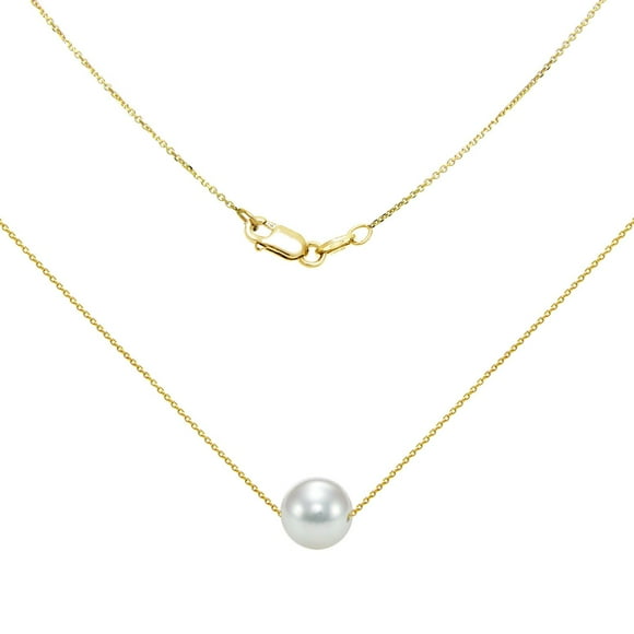 8-9MM Akoya Pearl 18" Swivel Pendant in 14K Gold