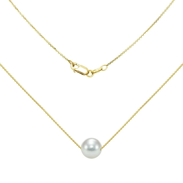 8-9MM Akoya Pearl 18" Swivel Pendant in 14K Gold