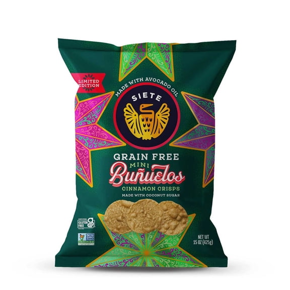 Siete Mini Grain-Free Bunuelos Cinnamon Crisps, 15 oz.
