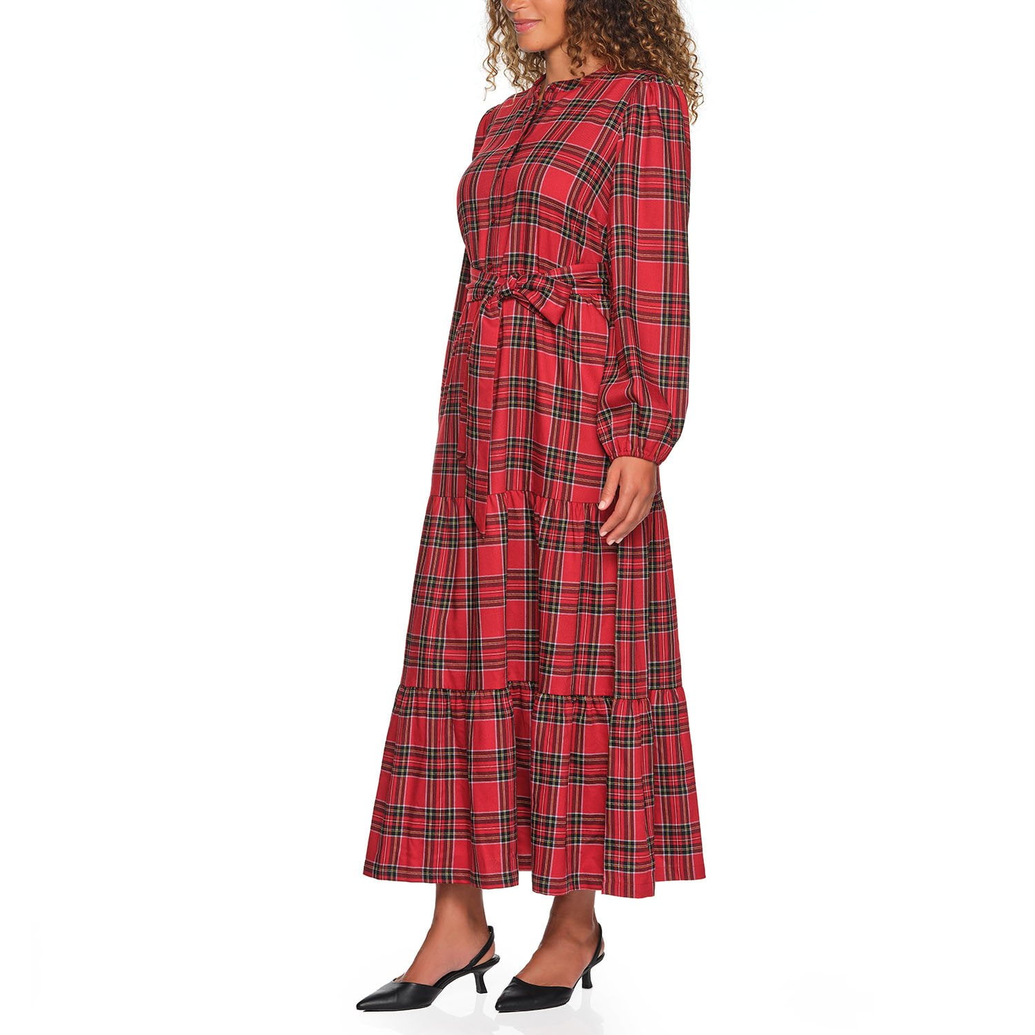 chinese dress ladies Seasons Keep Changing Flannel Dress In Cream – Impressions Outlet main image 0